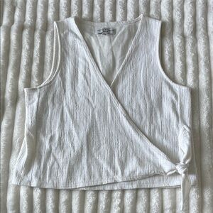 Madewell Textured White Wrap Tank Top